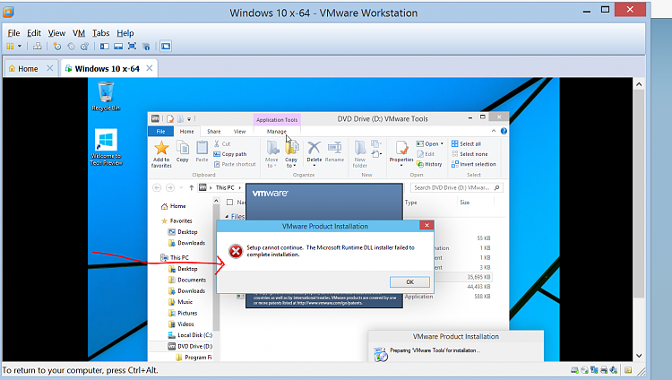 how to install windows xp in vmware workstation 10